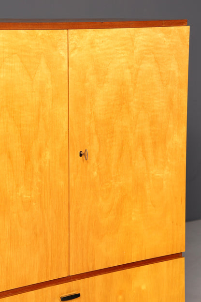 Mid Century Schrank 60er Jahre Wäscheschrank Aktenschrank Kommode Vintage Holz