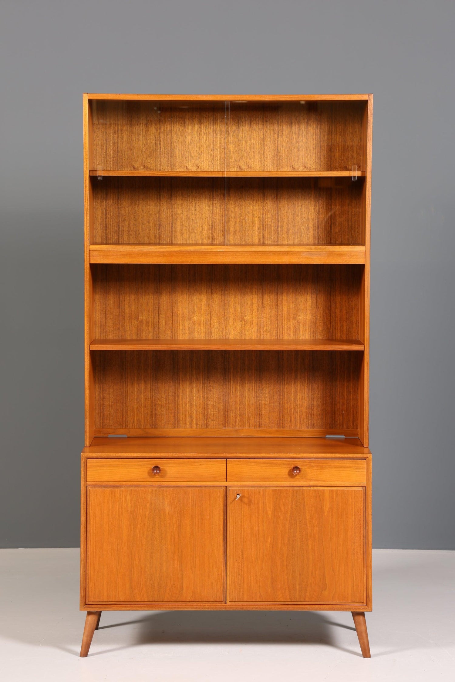 Schlichtes Mid Century Regal Vintage Schrank Retro Vitrine Bücherregal 60s