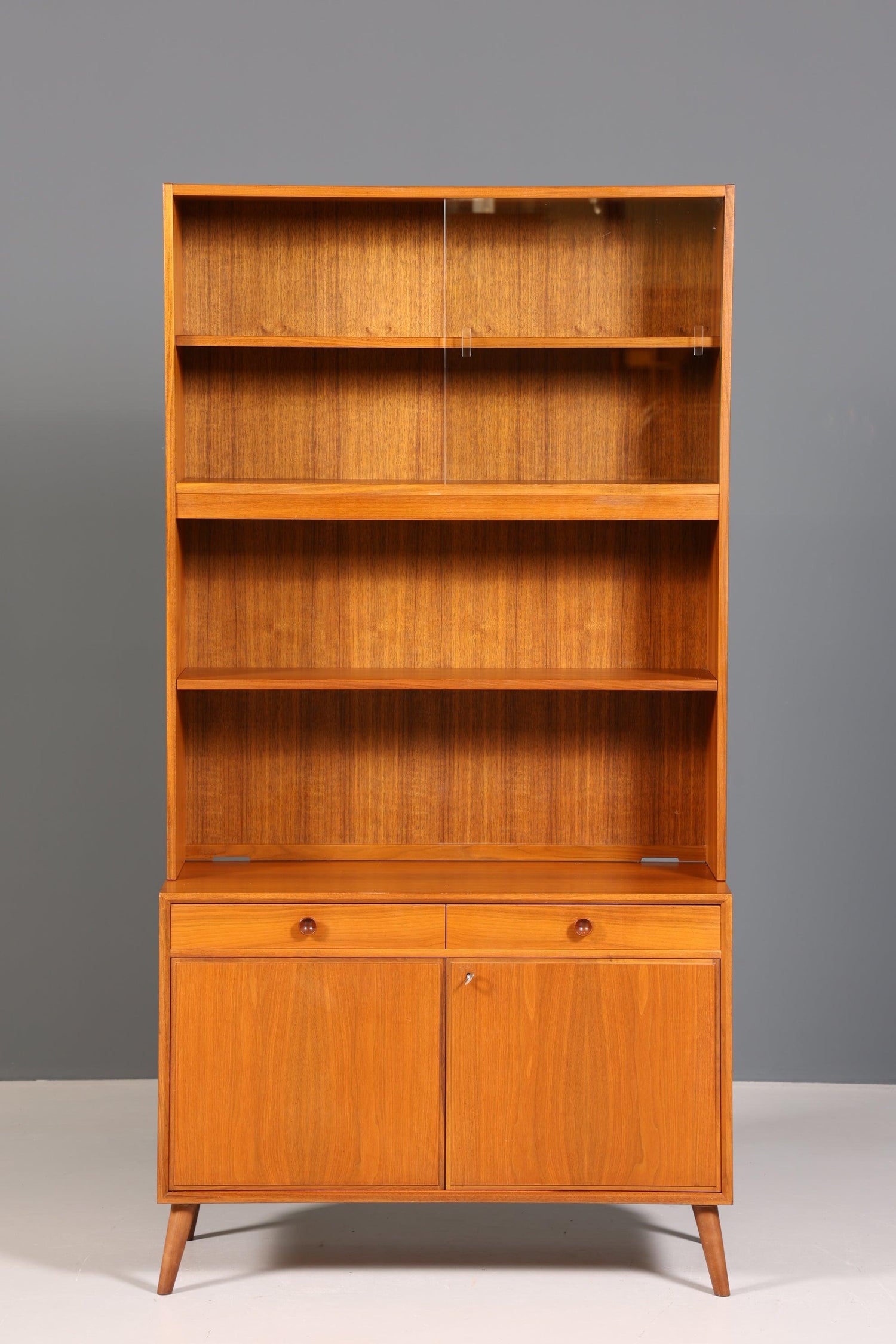 Schlichtes Mid Century Regal Vintage Schrank Retro Vitrine Bücherregal 60s