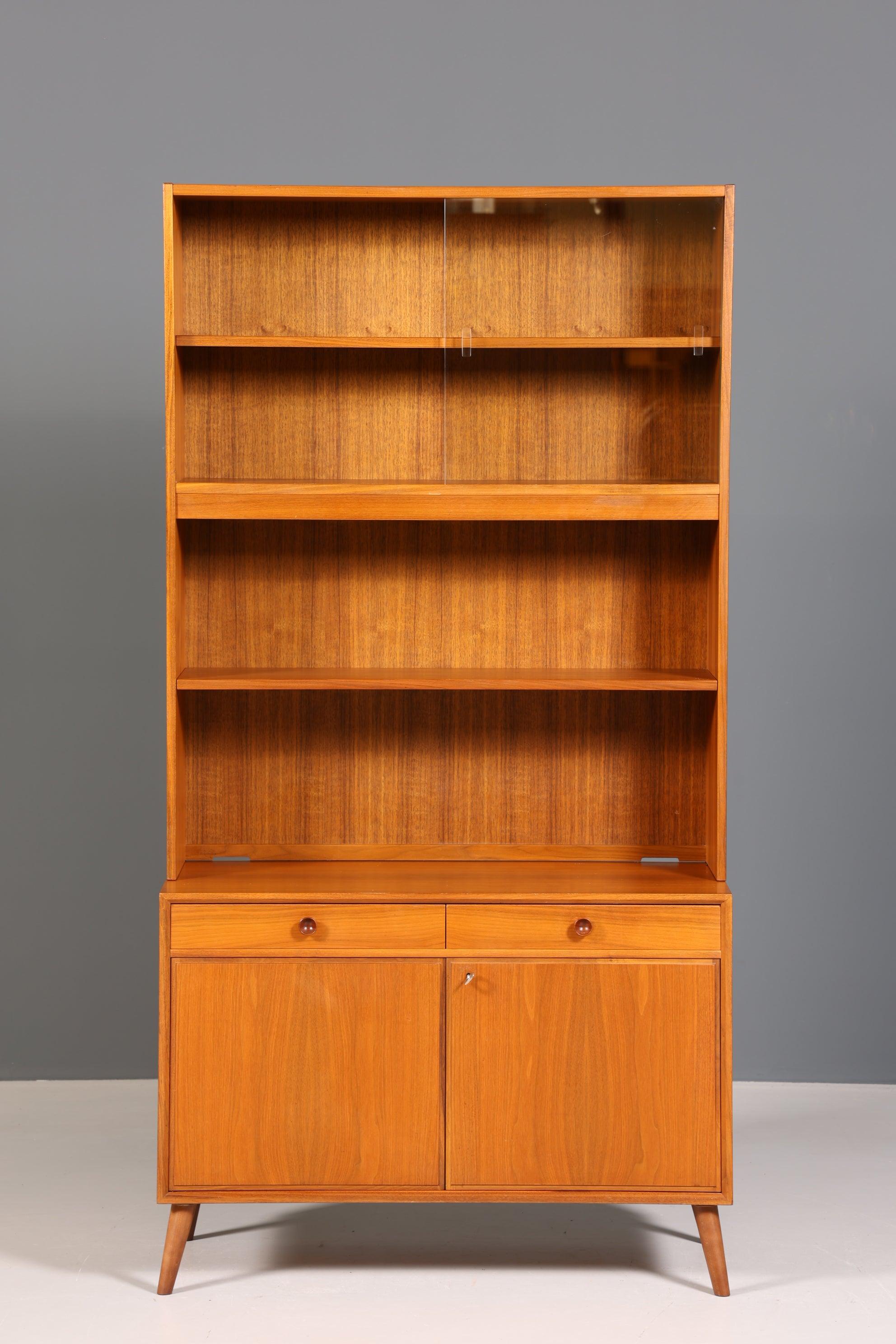 Schlichtes Mid Century Regal Vintage Schrank Retro Vitrine Bücherregal 60s
