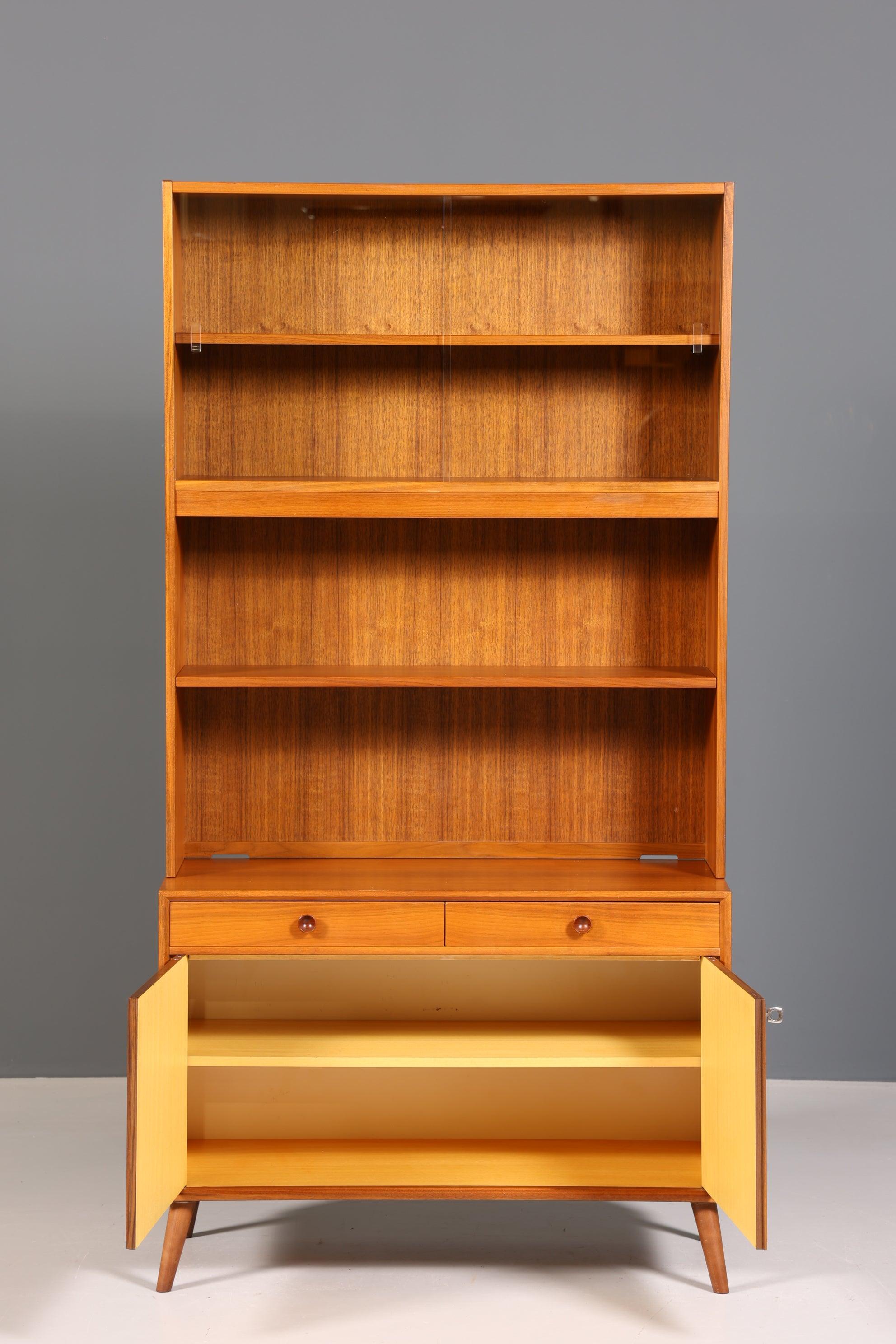Schlichtes Mid Century Regal Vintage Schrank Retro Vitrine Bücherregal 60s