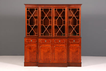 Beeindruckende Englische Vitrine Bibliothek Bücherschrank Glasvitrine Buffet Schrank Echt Holz Antik Vintage