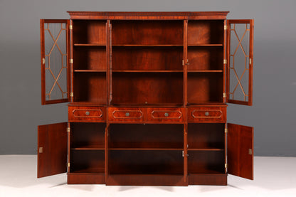 Beeindruckende Englische Vitrine Bibliothek Bücherschrank Glasvitrine Buffet Schrank Echt Holz Antik Vintage