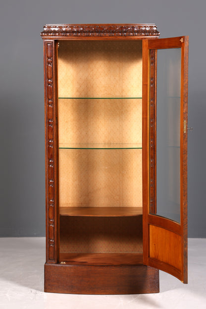 Traumhafte Jugendstil Vitrine um 1910 echt Holz Bücherschrank Eiche Antik Küchenschrank Geschirrschrank