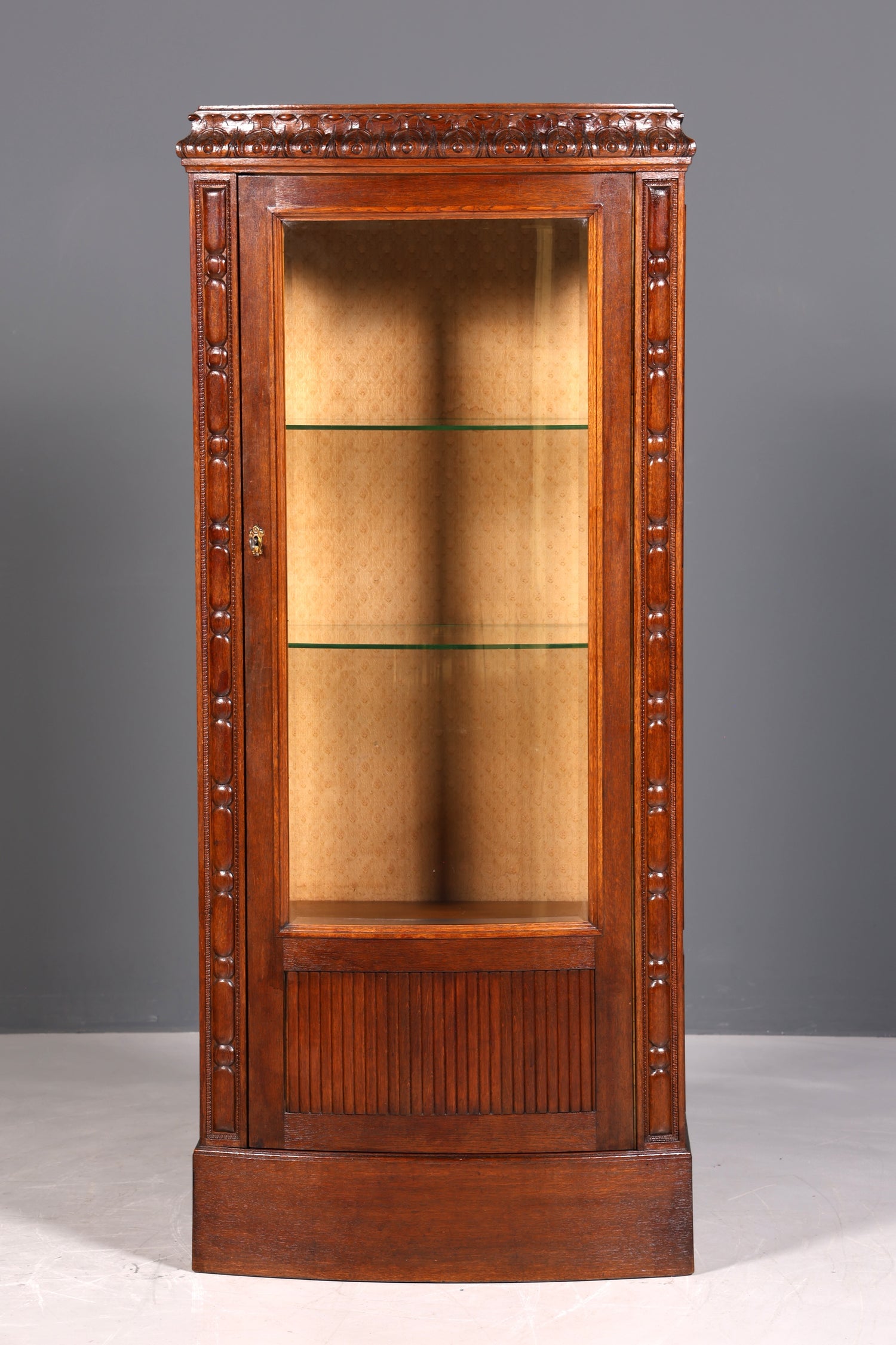 Traumhafte Jugendstil Vitrine um 1910 echt Holz Bücherschrank Eiche Antik Küchenschrank Geschirrschrank