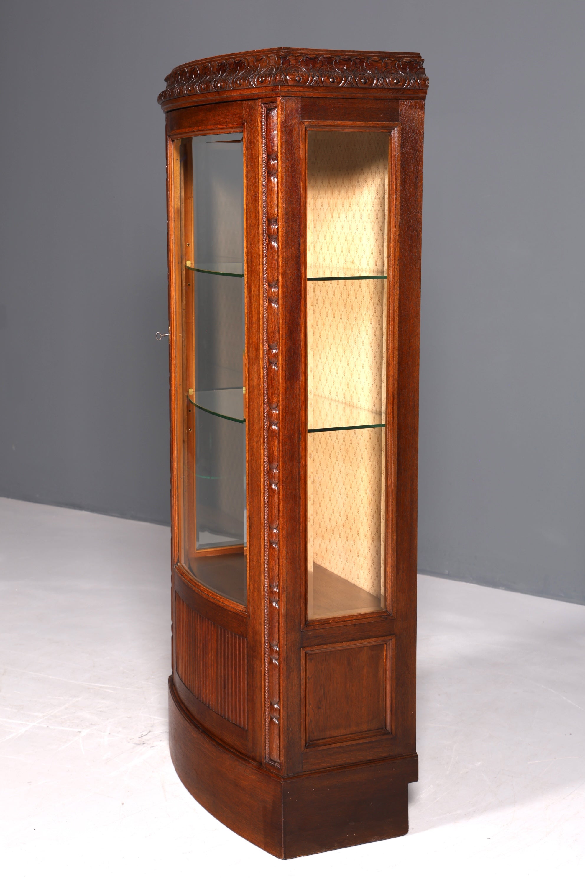 Traumhafte Jugendstil Vitrine um 1910 echt Holz Bücherschrank Eiche Antik Küchenschrank Geschirrschrank
