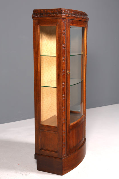 Traumhafte Jugendstil Vitrine um 1910 echt Holz Bücherschrank Eiche Antik Küchenschrank Geschirrschrank