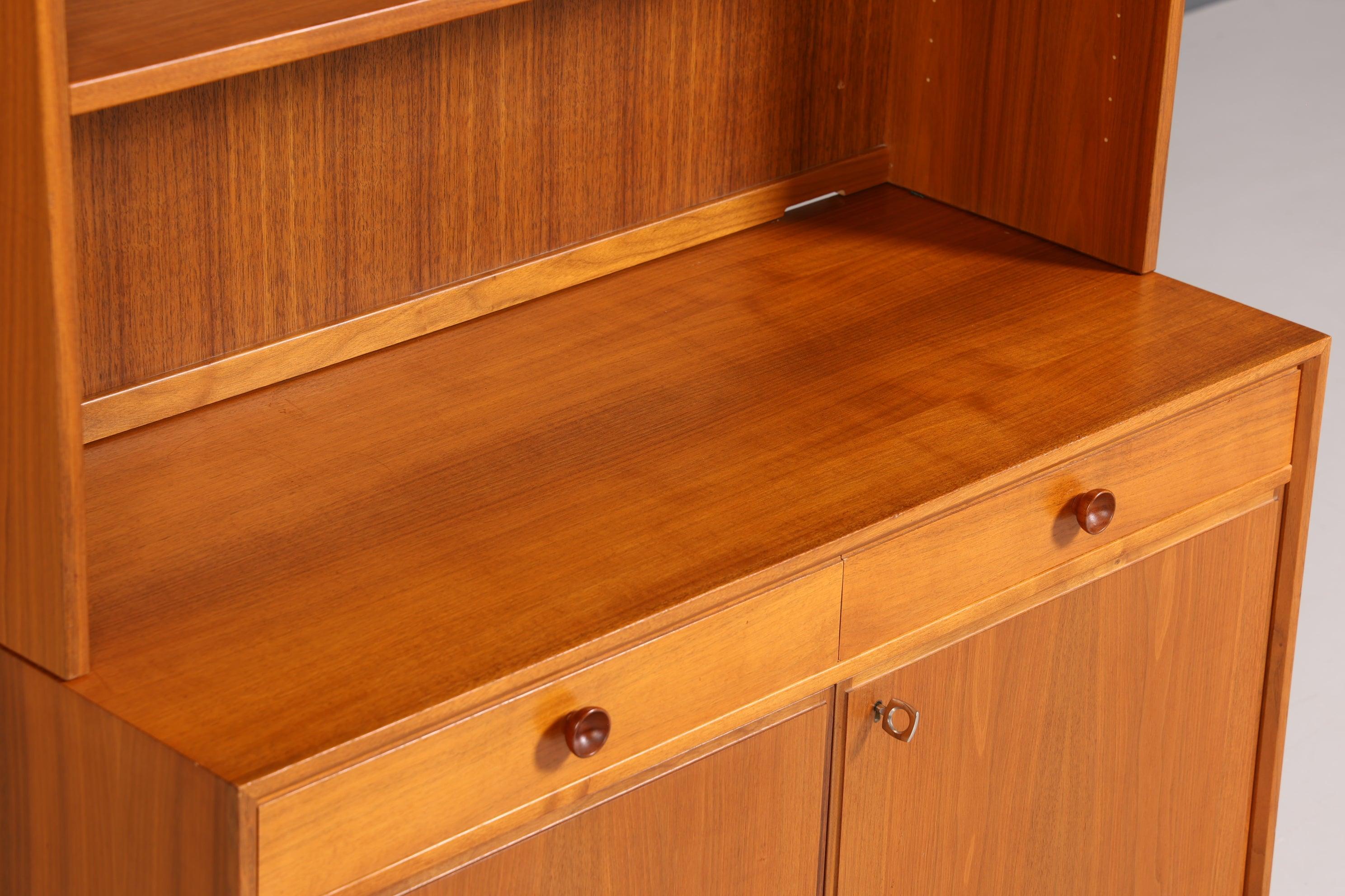 Schlichtes Mid Century Regal Vintage Schrank Retro Vitrine Bücherregal 60s