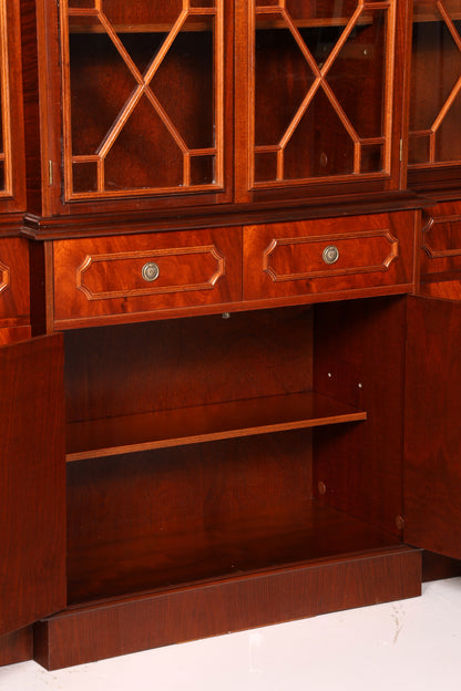 Beeindruckende Englische Vitrine Bibliothek Bücherschrank Glasvitrine Buffet Schrank Echt Holz Antik Vintage