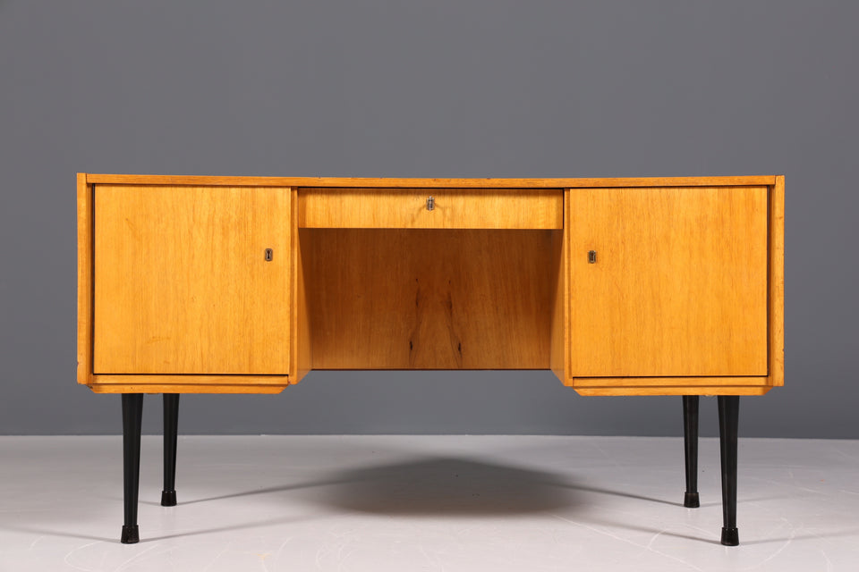 Schlichter Mid Century Schreibtisch Danish Design echt Holz Vintage Desk