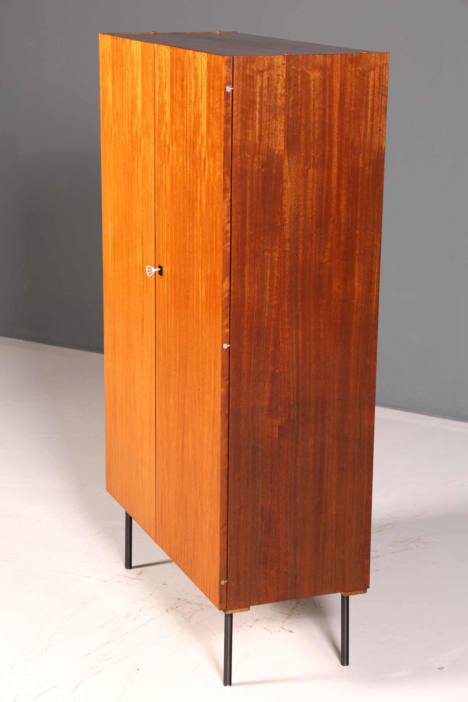 Stunning mid-century wardrobe, vintage cabinet, retro linen cupboard, hallway wardrobe, 1960s wood