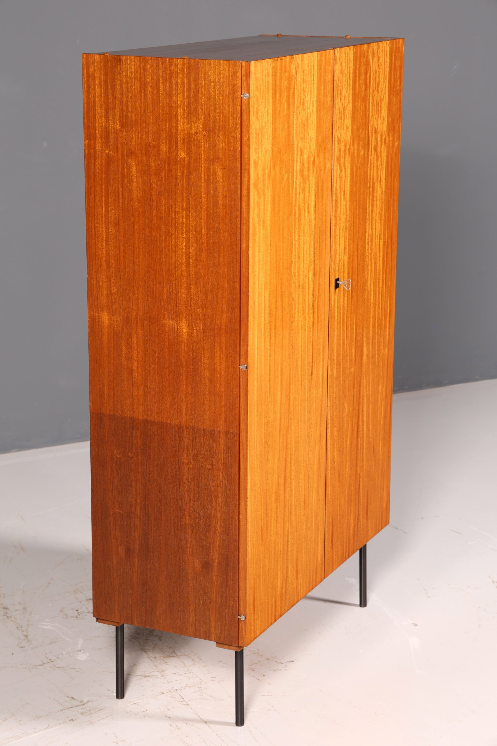 Stunning mid-century wardrobe, vintage cabinet, retro linen cupboard, hallway wardrobe, 1960s wood
