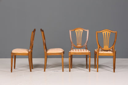 4x Traumhafte Stühle im Gustavianischer Stil Englisch Stil Küchenstühle Antik Stil Esszimmer Stuhl Set