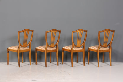 4x Traumhafte Stühle im Gustavianischer Stil Englisch Stil Küchenstühle Antik Stil Esszimmer Stuhl Set