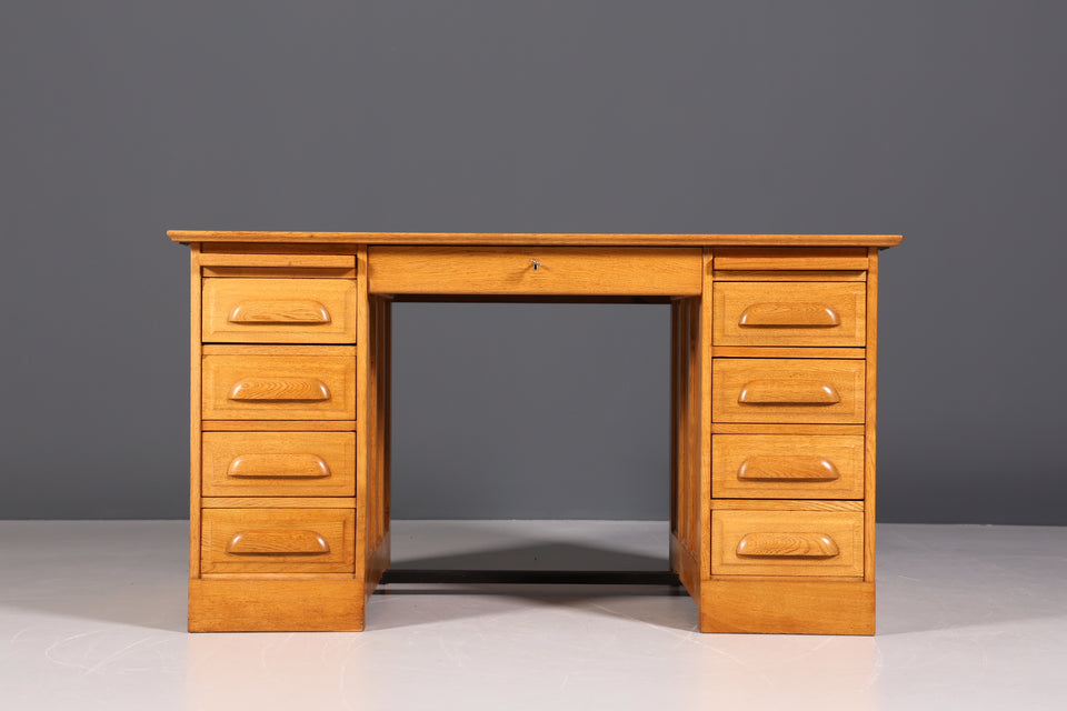 Stilvoller Bauhaus Schreibtisch echt Holz Bürotisch Antik Jugendstil Tisch