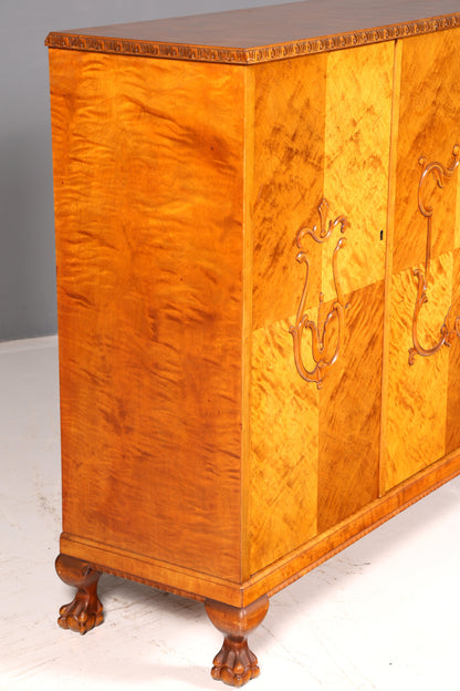Stilvoller Original Art Deco Schrank Sideboard Highboard Kommode um 1930 Antik Massivholz