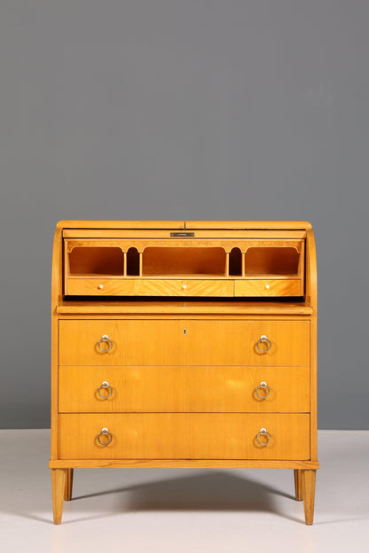 Wunderschöner Mid Century Rollladen Sekretär echt Holz Büro Schrank Vintage Schreibkommode