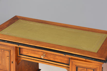 Traumhafter Gründerzeit Schreibtisch Jugendstil Eiche Bürotisch echt Leder Antik Office Desk