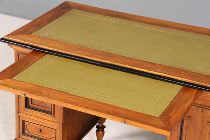 Traumhafter Gründerzeit Schreibtisch Jugendstil Eiche Bürotisch echt Leder Antik Office Desk