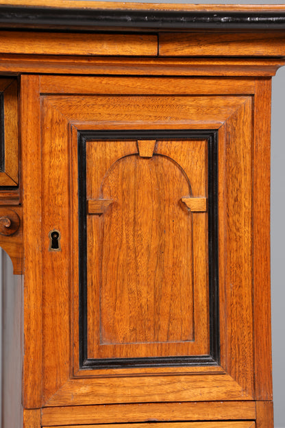 Traumhafter Gründerzeit Schreibtisch Jugendstil Eiche Bürotisch echt Leder Antik Office Desk