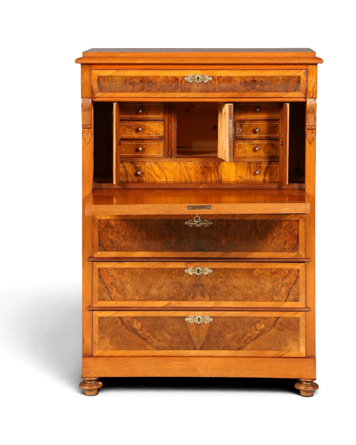 Stilvoller Gründerzeit Sekretär Vertiko Highboard Jugendstil Kommode Schrank um 1880