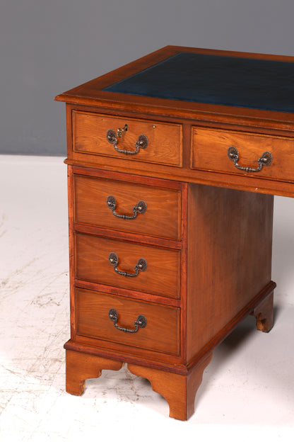 Wunderschöner Englischer Schreibtisch Kirschholz echt Lederauflage Bürotisch Office Desk Antik Vintage