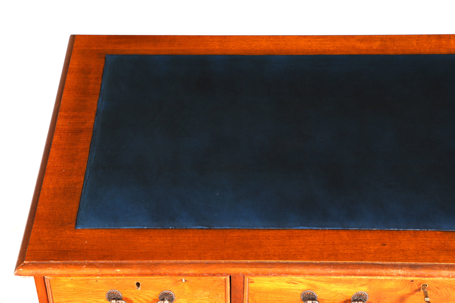 Wunderschöner Englischer Schreibtisch Kirschholz echt Lederauflage Bürotisch Office Desk Antik Vintage