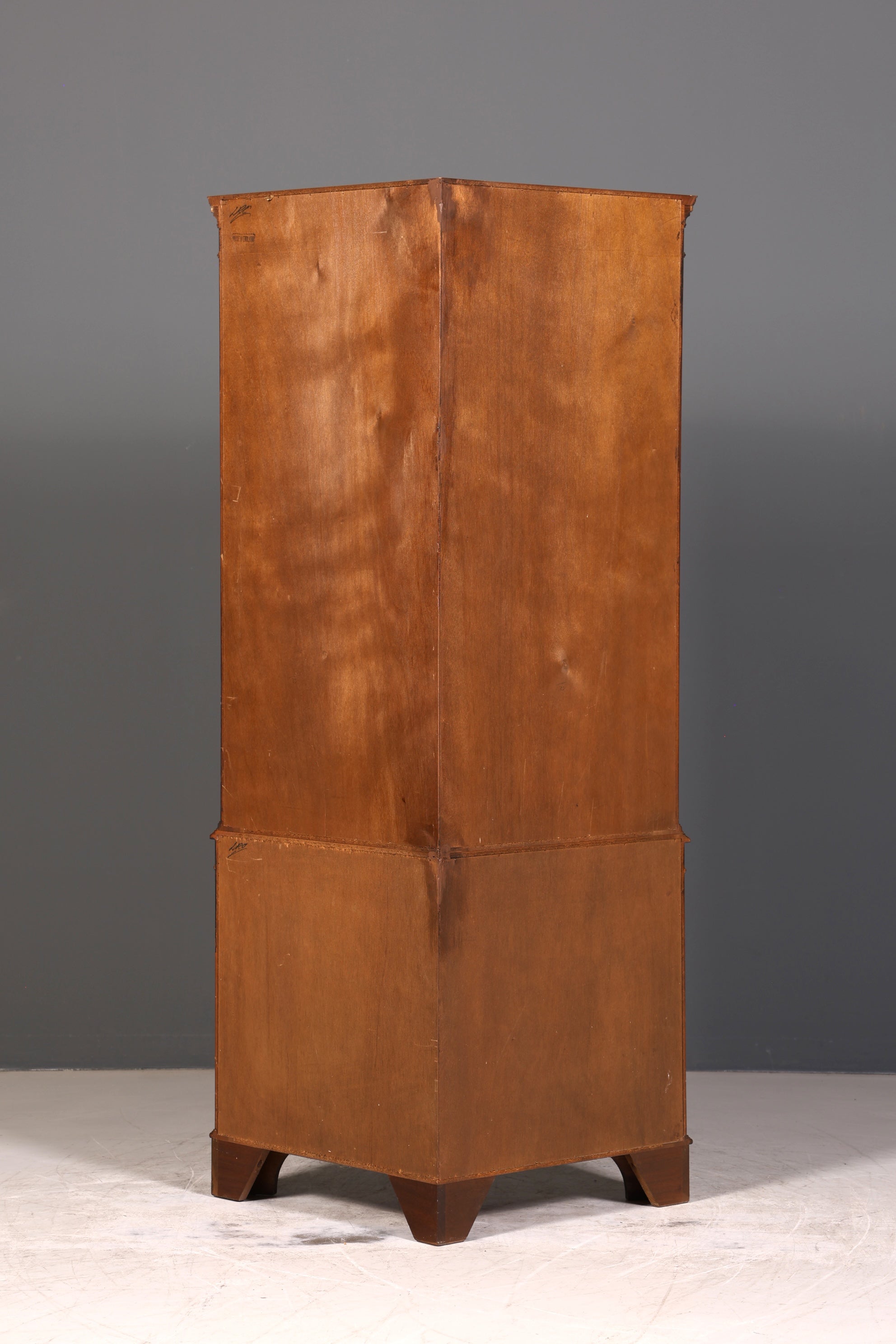 Wunderschöne Englische Eckvitrine Antik 60s echt Holz Schrank Eckschrank Glasvitrine Vitrine
