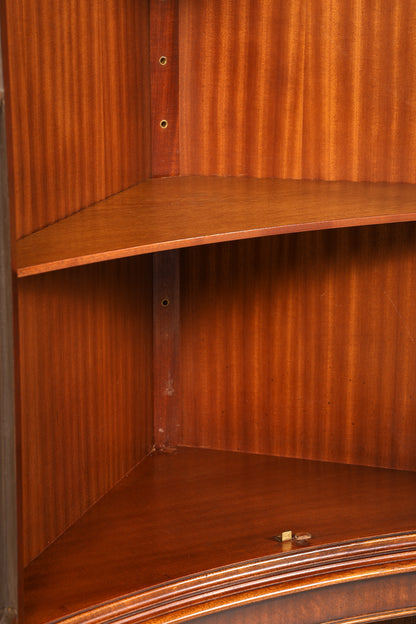 Wunderschöne Englische Eckvitrine Antik 60s echt Holz Schrank Eckschrank Glasvitrine Vitrine