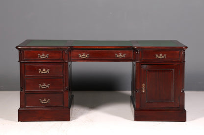 Wunderschöner Englischer Schreibtisch Mahagoni echt Lederauflage Bürotisch Partner Desk Office Desk Antik Vintage