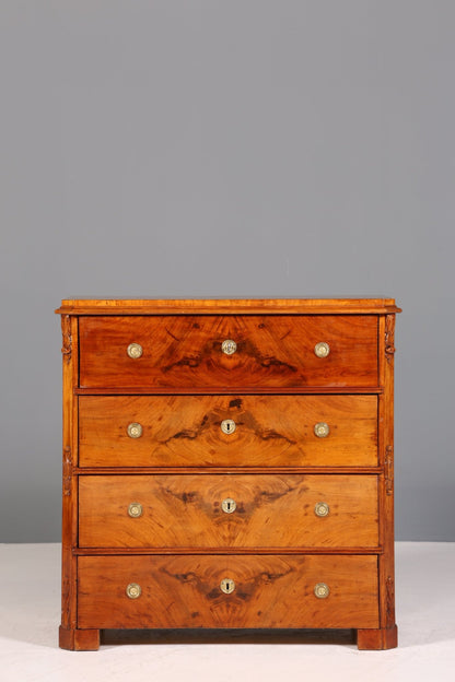 Beautiful Louis Philippe Secretary Vertiko Wilhelminian style walnut antique chest of drawers around 1880