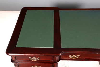 Wunderschöner Englischer Schreibtisch Mahagoni echt Lederauflage Bürotisch Partner Desk Office Desk Antik Vintage