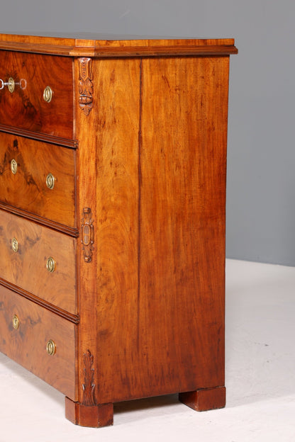 Beautiful Louis Philippe Secretary Vertiko Wilhelminian style walnut antique chest of drawers around 1880