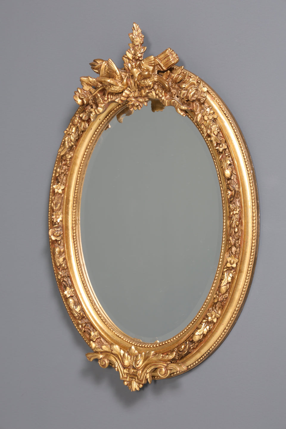Ovaler Prunk Barock Stil Wandspiegel Ornamenten Gold Spiegel