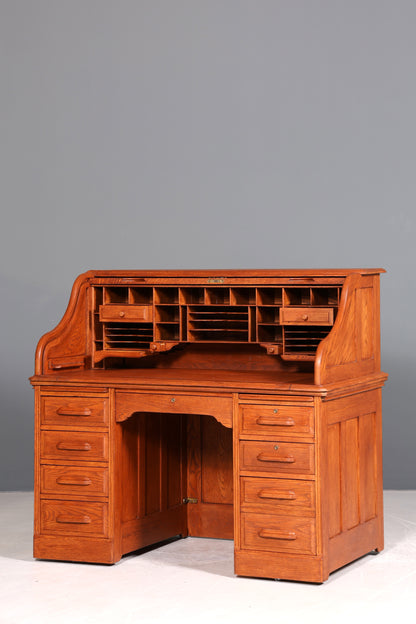 Wunderschöner Sekretär im Bauhaus Stil Rollladen Sekretär Art Deco Schreibtisch Office Table