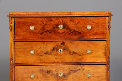 Beautiful Louis Philippe Secretary Vertiko Wilhelminian style walnut antique chest of drawers around 1880