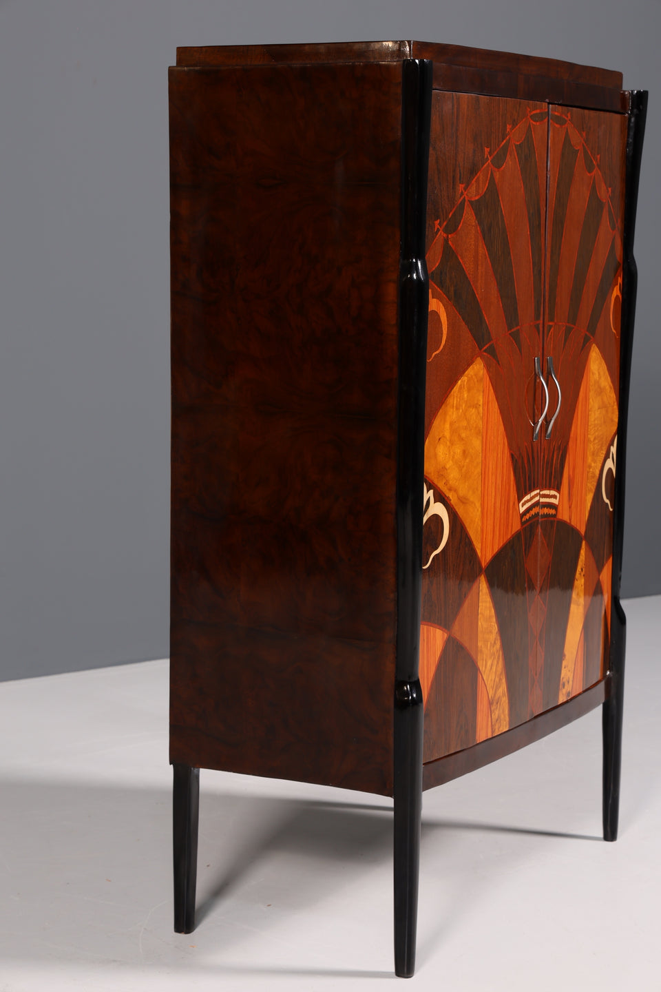 Edles Art Deco Stil Highboard Schrank Kommode Vertiko Sun Cabinet