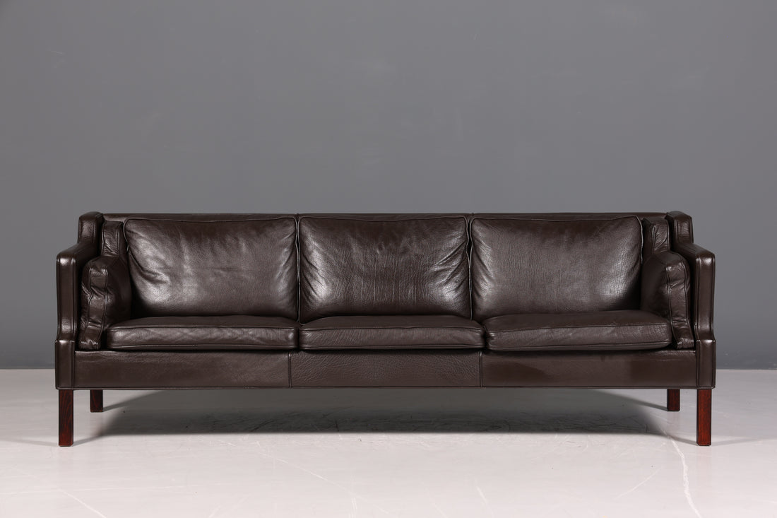 Wunderschönes Designer Børge Mogensen Sofa 3 Sitzer echt Leder Couch Modell 2213 Made in Denmark Canapé