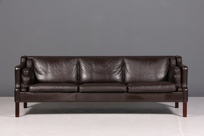 Wunderschönes Designer Børge Mogensen Sofa 3 Sitzer echt Leder Couch Modell 2213 Made in Denmark Canapé