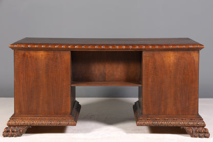 Imposanter Neorenaissance Schreibtisch Herrenzimmer Gründerzeit Bürotisch Antik Office Table