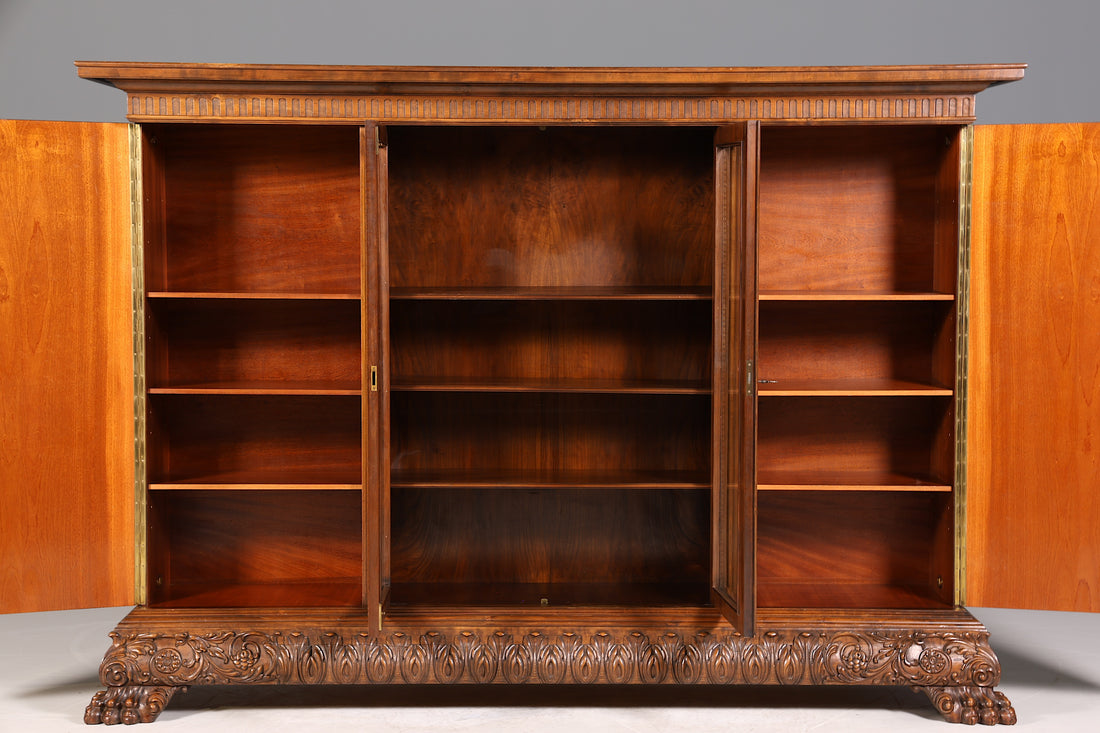 Traumhafter XXL Neorenaissance Bücherschrank Vitrine Antik Gründerzeit Buffet Schrank Regal Kanzlei