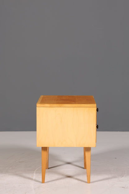 Schlichte Mid Century Kommode Vintage Nachttisch 60s Schubladenkommode Retro Ablagetisch 1 von 2