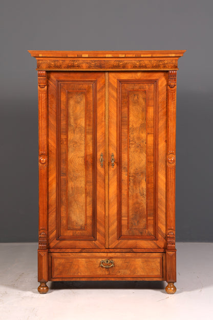 Edler Gründerzeit Kleiderschrank um 1880 Antik Schrank Jugendstil Wäscheschrank Dielenschrank Vintage