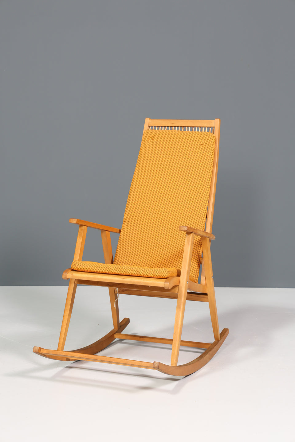 Original Hellerau Schaukelstuhl Mid Century Retro Wippstuhl VEB