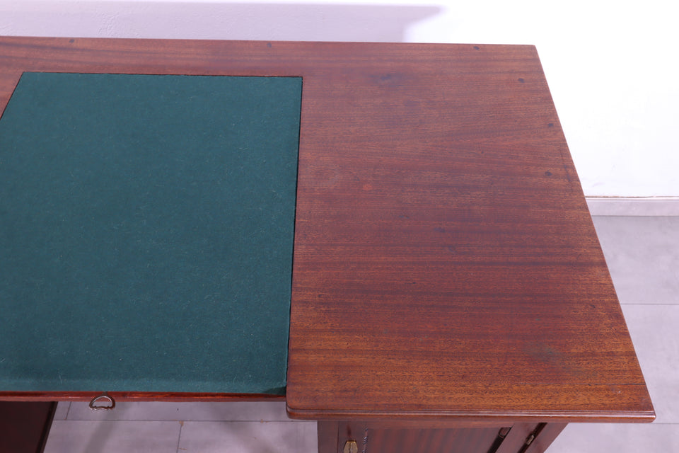 Edler Jugendstil Schreibtisch Gründerzeit Filz Holz Desk Antik