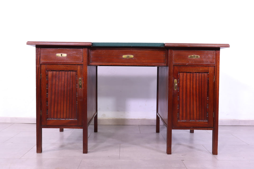 Edler Jugendstil Schreibtisch Gründerzeit Filz Holz Desk Antik