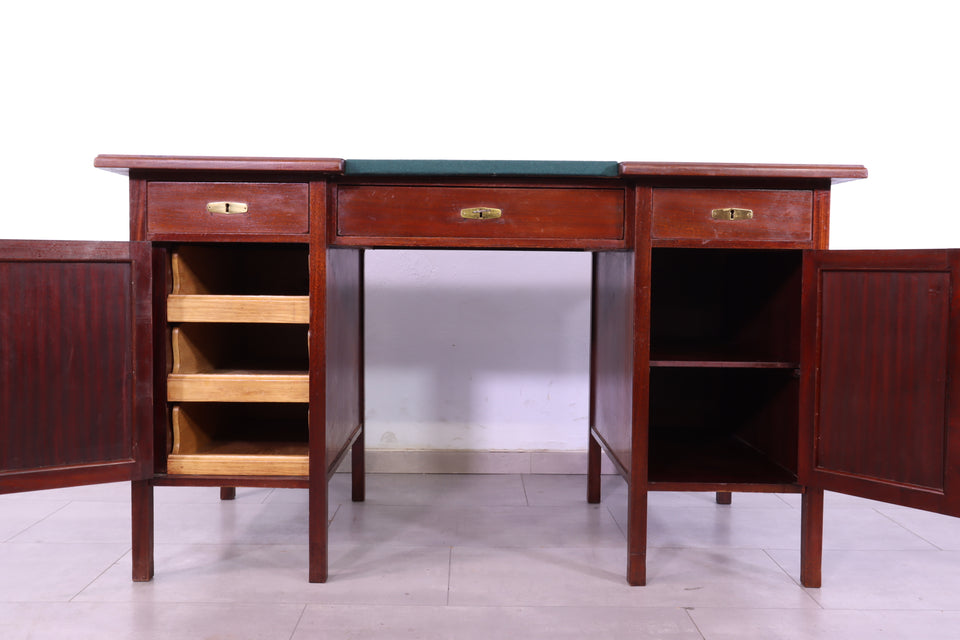 Edler Jugendstil Schreibtisch Gründerzeit Filz Holz Desk Antik