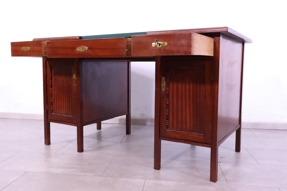 Edler Jugendstil Schreibtisch Gründerzeit Filz Holz Desk Antik