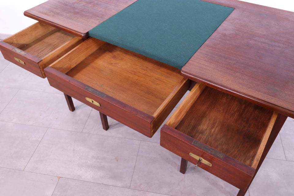 Edler Jugendstil Schreibtisch Gründerzeit Filz Holz Desk Antik