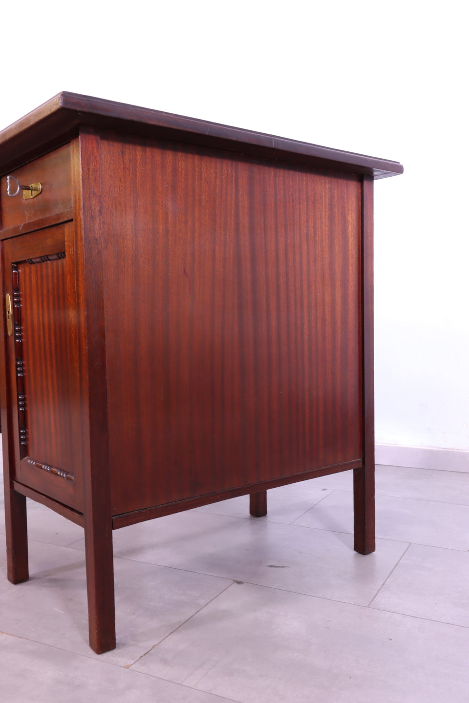 Edler Jugendstil Schreibtisch Gründerzeit Filz Holz Desk Antik